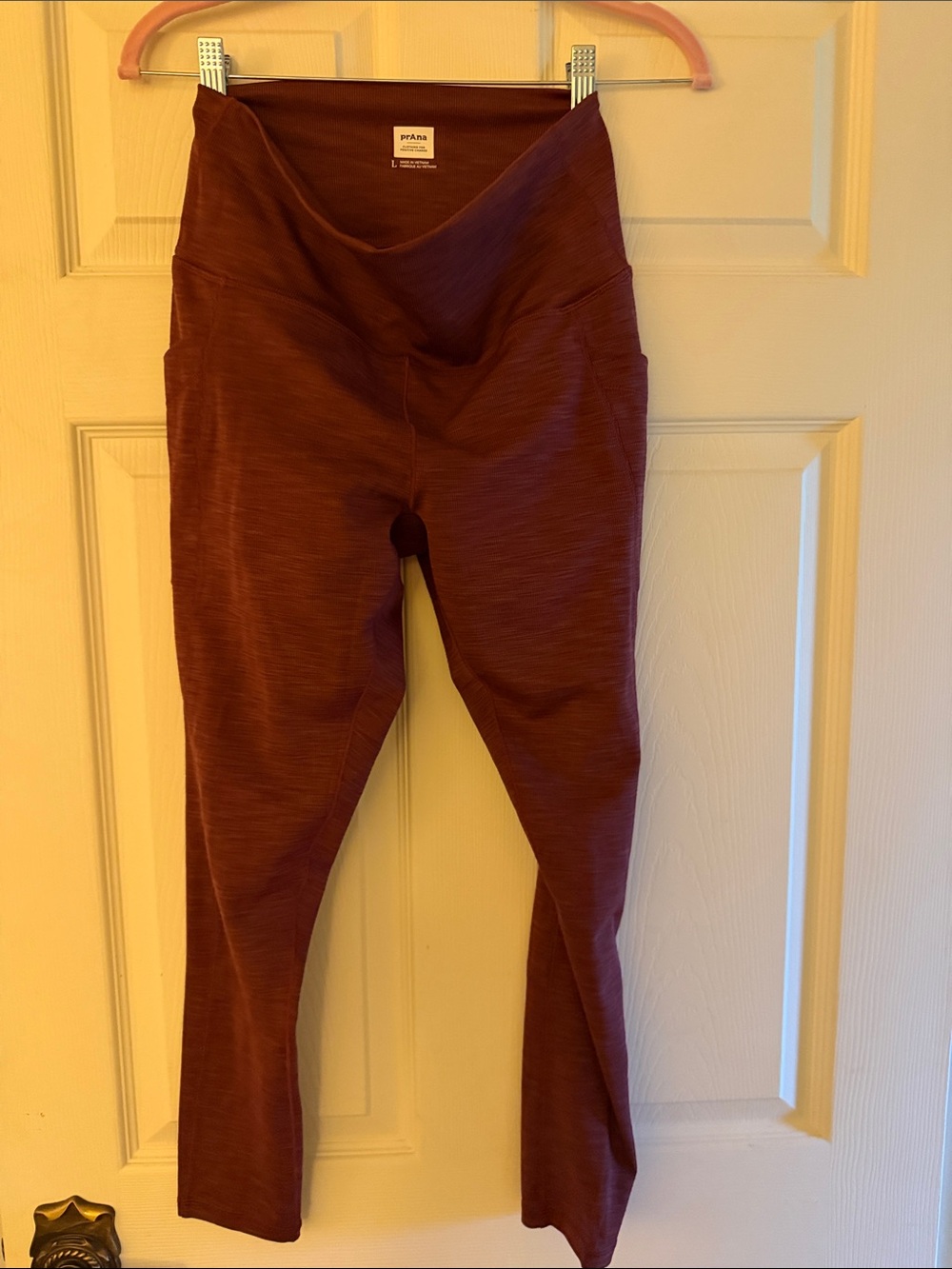 Prana Maroon Women's High-Waist Performance Leggings
